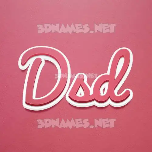 dsd in Red Scribble style - 3D name wallpaper