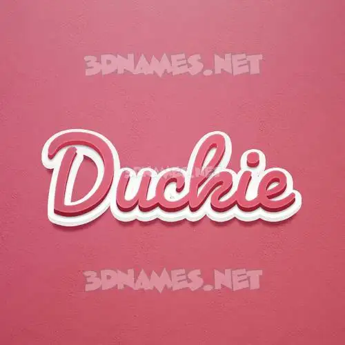 duckie in Red Scribble style - 3D name wallpaper