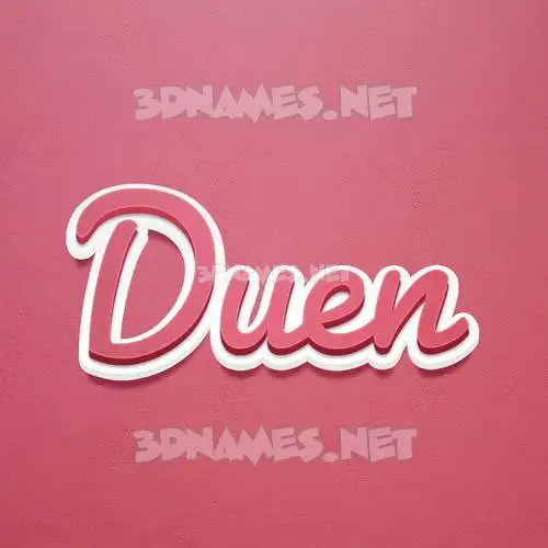 duen in Red Scribble style - 3D name wallpaper