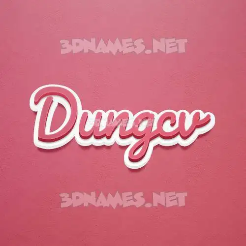 dungcv in Red Scribble style - 3D name wallpaper