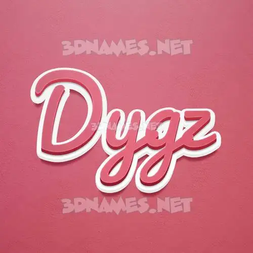 dygz in Red Scribble style - 3D name wallpaper