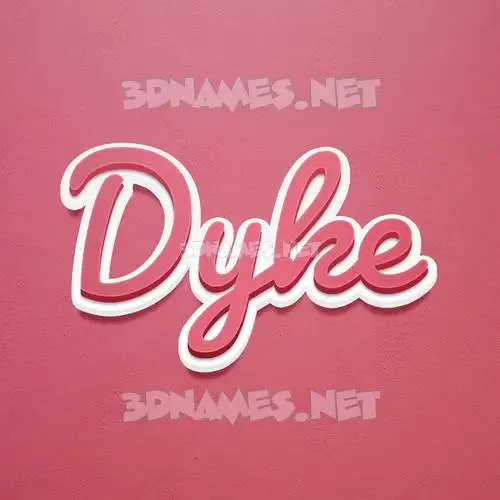 dyke in Red Scribble style - 3D name wallpaper dyke in Red Scribble style - 3D name wallpaper