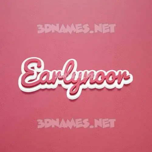 earlynoor in Red Scribble style - 3D name wallpaper