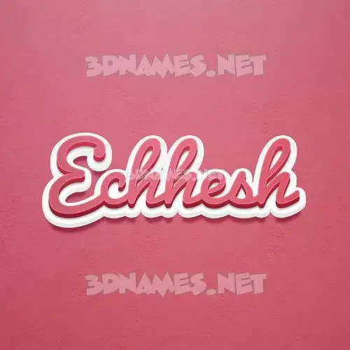 echhesh in Red Scribble style - 3D name wallpaper