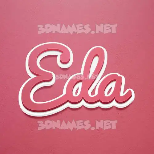 eda in Red Scribble style - 3D name wallpaper