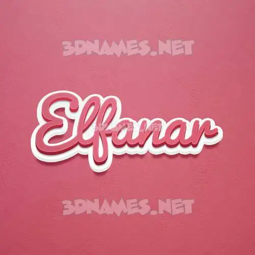 elfanar in Red Scribble style - 3D name wallpaper