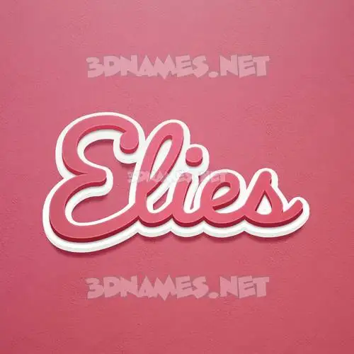 elies in Red Scribble style - 3D name wallpaper