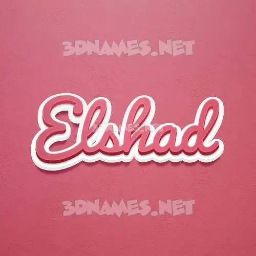 elshad in Red Scribble style - 3D name wallpaper