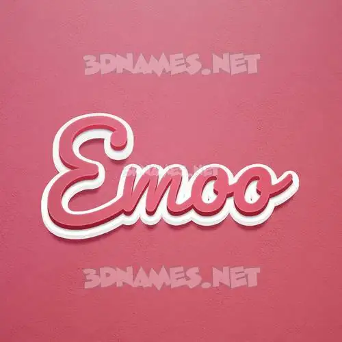 emoo in Red Scribble style - 3D name wallpaper