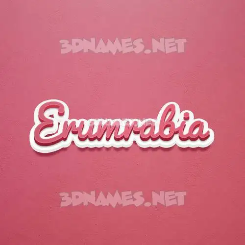 erumrabia in Red Scribble style - 3D name wallpaper
