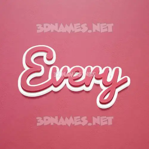 every in Red Scribble style - 3D name wallpaper every in Red Scribble style - 3D name wallpaper