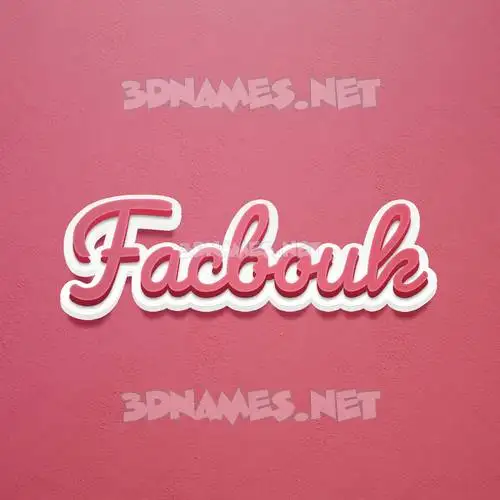 facbouk in Red Scribble style - 3D name wallpaper