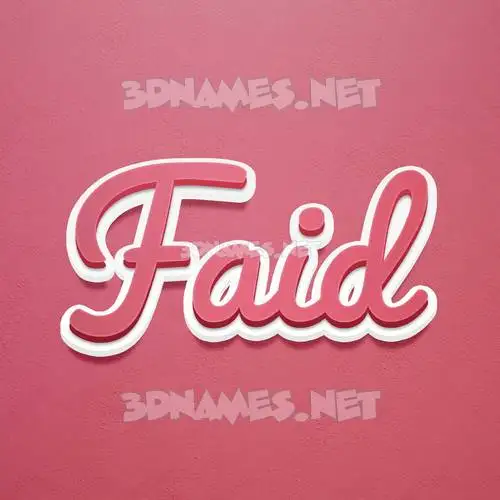 faid in Red Scribble style - 3D name wallpaper