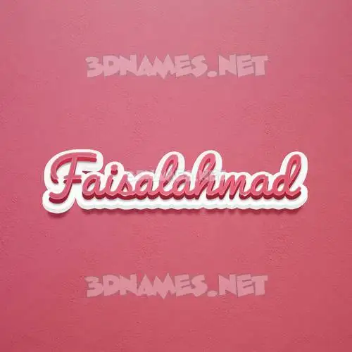 faisalahmad in Red Scribble style - 3D name wallpaper