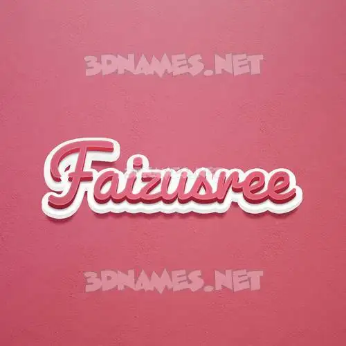 faizusree in Red Scribble style - 3D name wallpaper