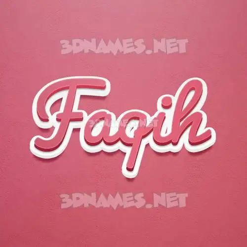 faqih in Red Scribble style - 3D name wallpaper