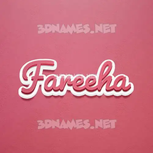 fareeha in Red Scribble style - 3D name wallpaper