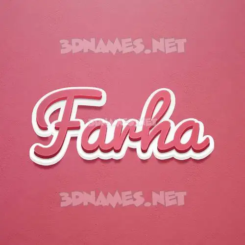 farha in Red Scribble style - 3D name wallpaper