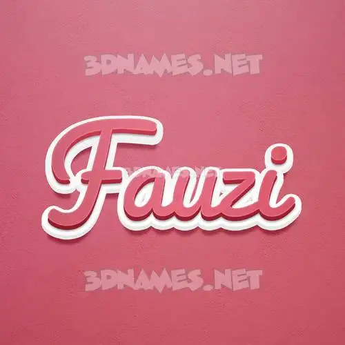 fauzi in Red Scribble style - 3D name wallpaper