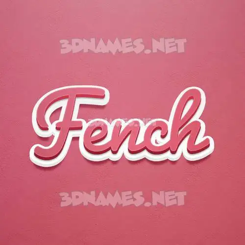 fench in Red Scribble style - 3D name wallpaper fench in Red Scribble style - 3D name wallpaper