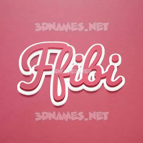 ffibi in Red Scribble style - 3D name wallpaper