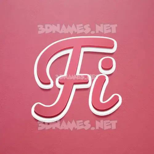 fi in Red Scribble style - 3D name wallpaper fi in Red Scribble style - 3D name wallpaper
