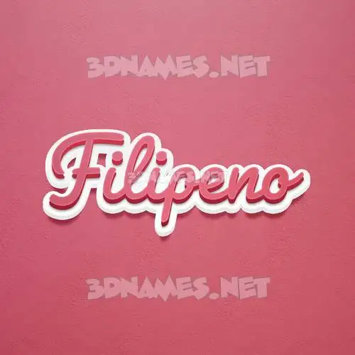 filipeno in Red Scribble style - 3D name wallpaper