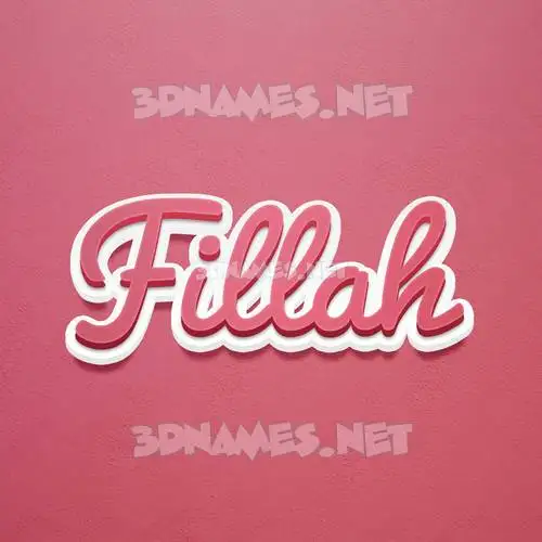fillah in Red Scribble style - 3D name wallpaper fillah in Red Scribble style - 3D name wallpaper