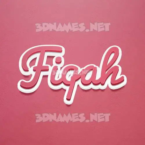 fiqah in Red Scribble style - 3D name wallpaper