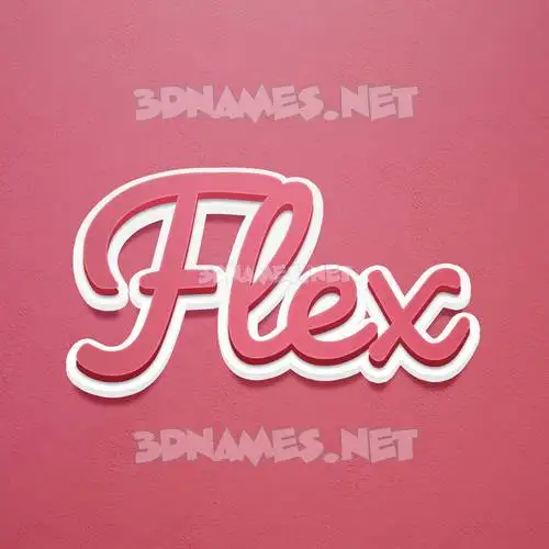 flex in Red Scribble style - 3D name wallpaper
