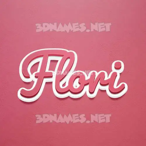 flori in Red Scribble style - 3D name wallpaper