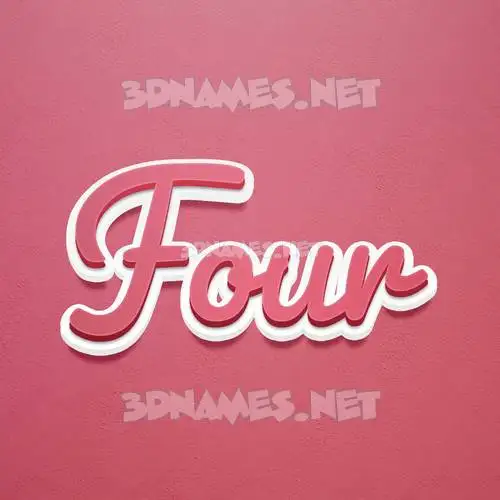 four in Red Scribble style - 3D name wallpaper four in Red Scribble style - 3D name wallpaper