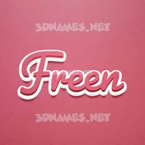 freen in Red Scribble style - 3D name wallpaper
