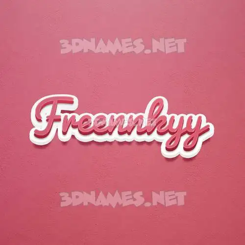 freennkyy in Red Scribble style - 3D name wallpaper