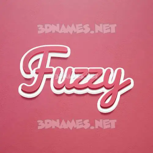 fuzzy in Red Scribble style - 3D name wallpaper