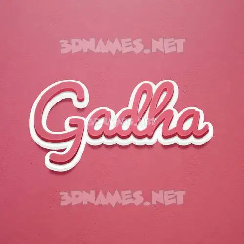 gadha in Red Scribble style - 3D name wallpaper