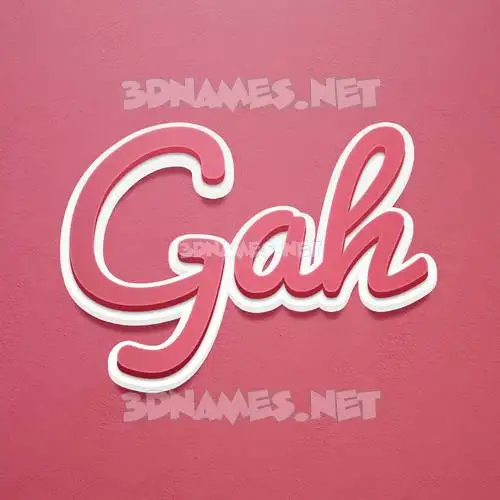 gah in Red Scribble style - 3D name wallpaper
