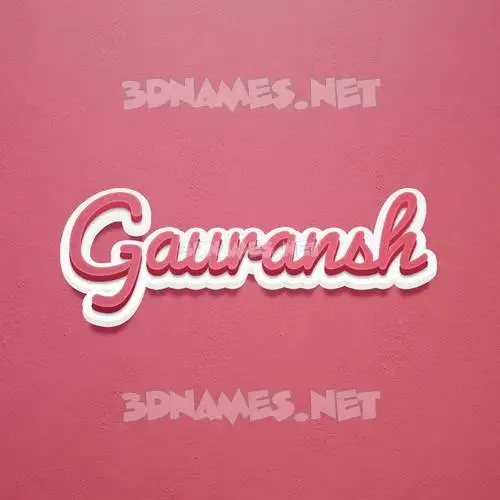 gauransh in Red Scribble style - 3D name wallpaper