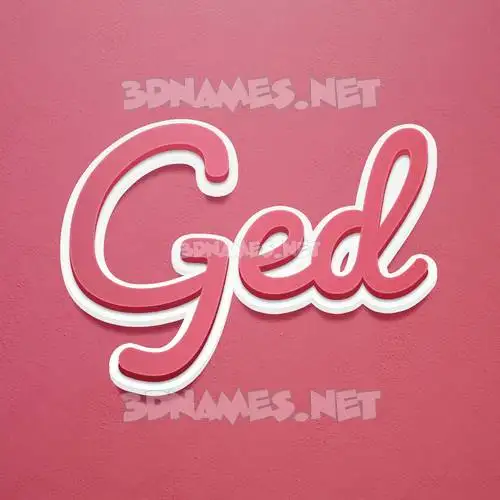 ged in Red Scribble style - 3D name wallpaper