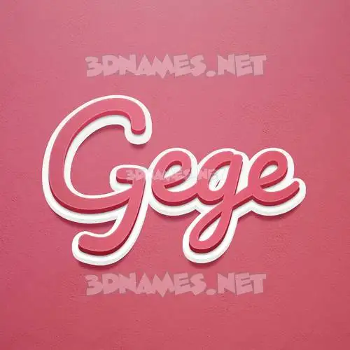 gege in Red Scribble style - 3D name wallpaper