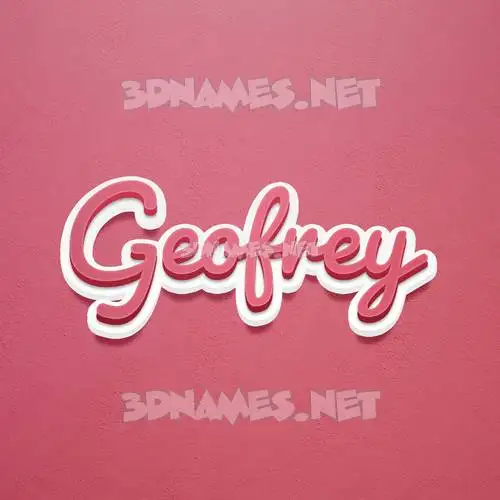 geofrey in Red Scribble style - 3D name wallpaper
