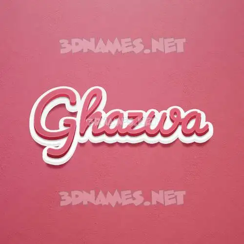 ghazwa in Red Scribble style - 3D name wallpaper