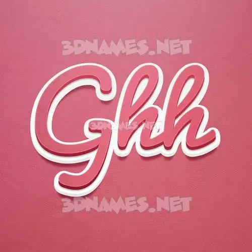 ghh in Red Scribble style - 3D name wallpaper
