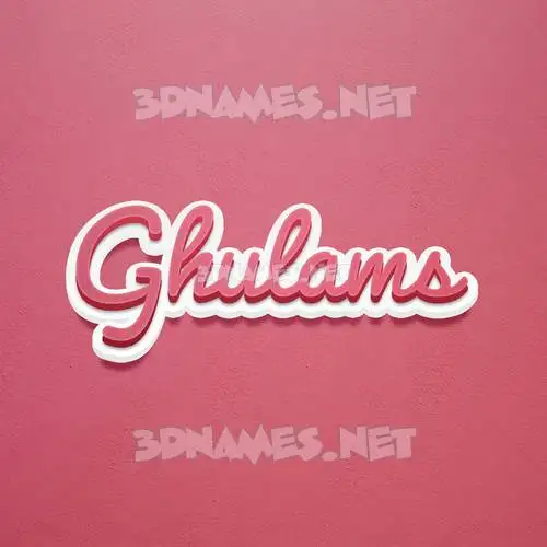ghulams in Red Scribble style - 3D name wallpaper