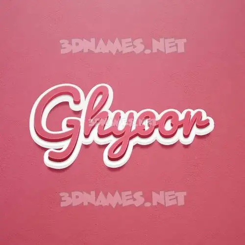ghyoor in Red Scribble style - 3D name wallpaper