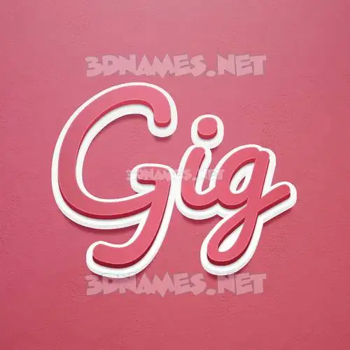 gig in Red Scribble style - 3D name wallpaper gig in Red Scribble style - 3D name wallpaper