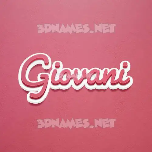 giovani in Red Scribble style - 3D name wallpaper