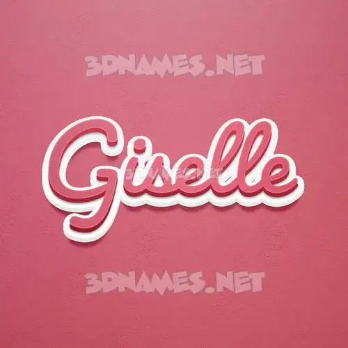 giselle in Red Scribble style - 3D name wallpaper