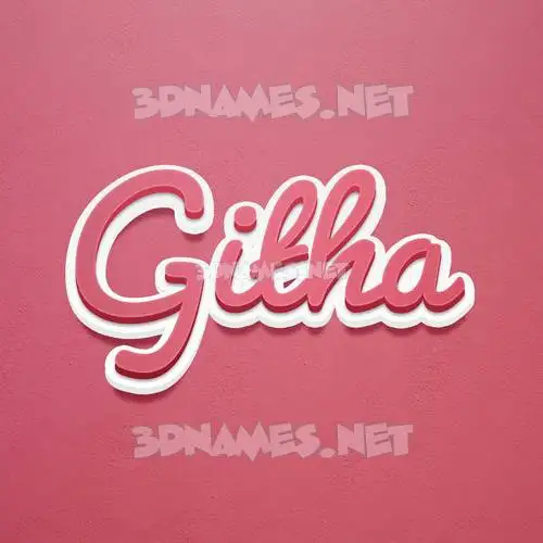 githa in Red Scribble style - 3D name wallpaper