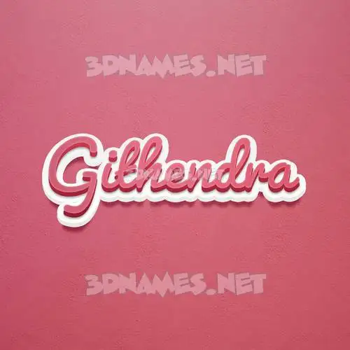githendra in Red Scribble style - 3D name wallpaper